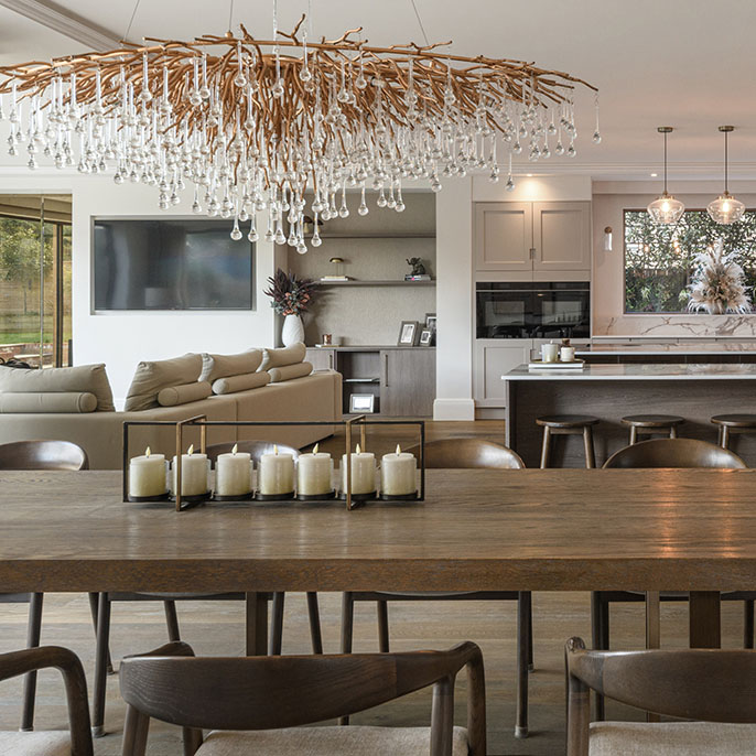 Interior design detail of a open plan dining area
